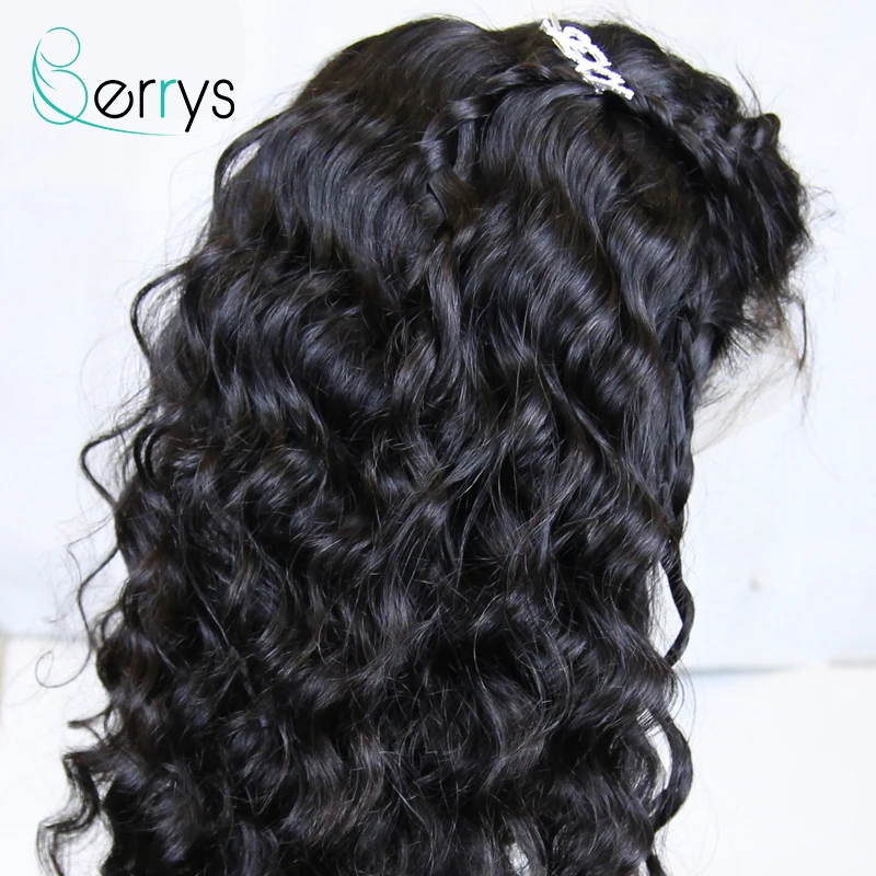 100% перуанские Виргинские волосы свободные волнистые полные парики шнурка для