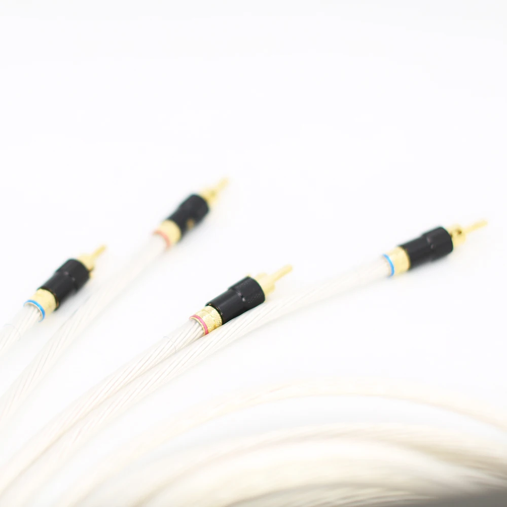 Кабель hifi для динамиков провода пара 5N серебристый аудиокабель кабель с