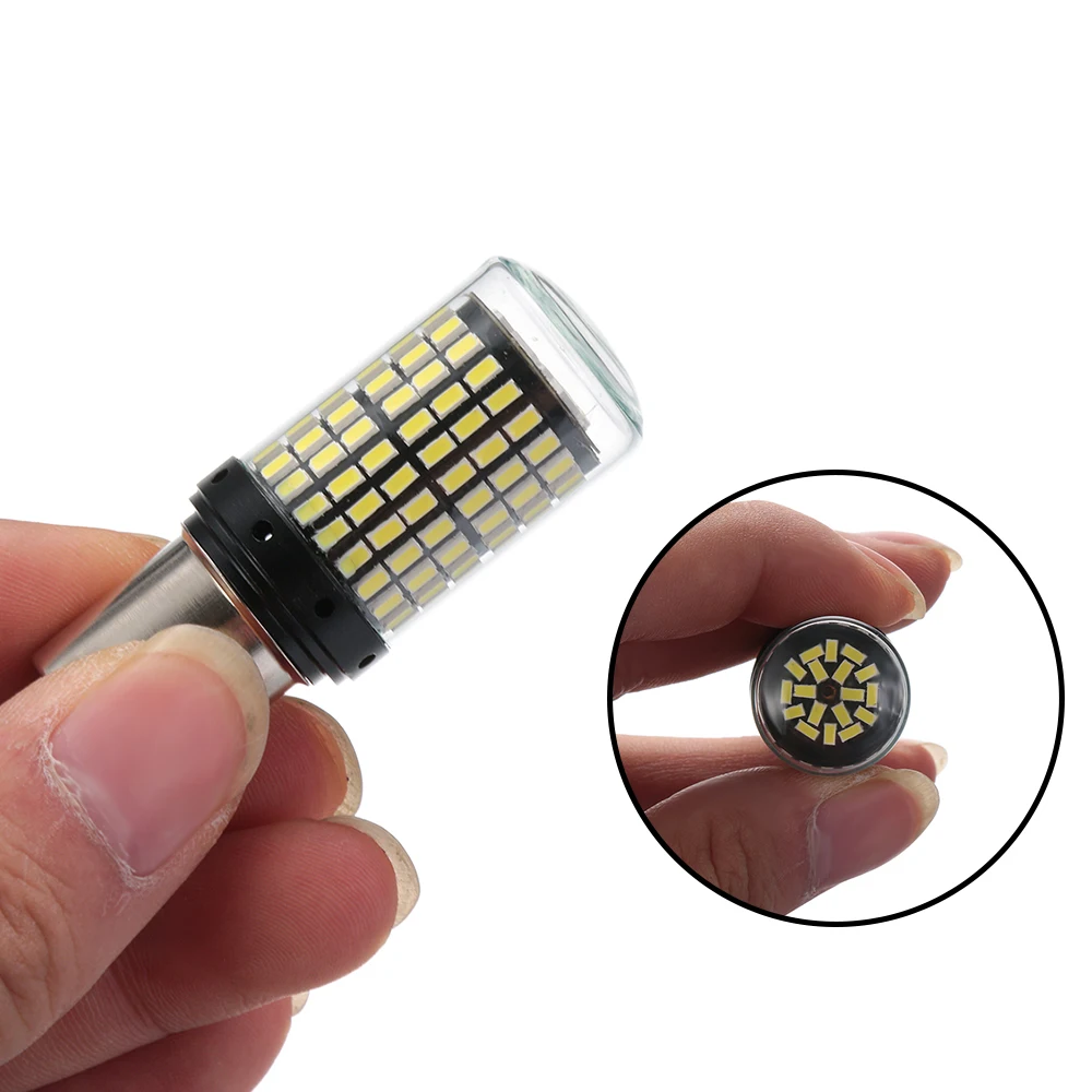 Светодиодный указатель поворота 12 24 В 144SMD 1156 BAU15S PY21W лампа s не вспышка высокое