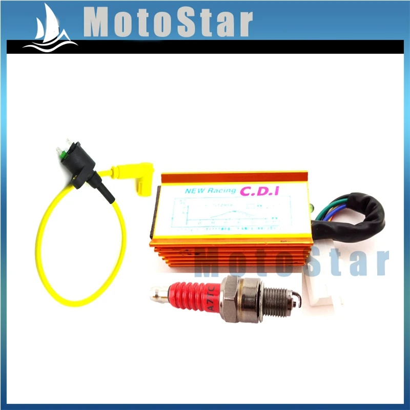 Гоночная катушка зажигания + 5 контактов AC CDI A7TC Свеча для 50 куб. См 70 90 110 125 140 150