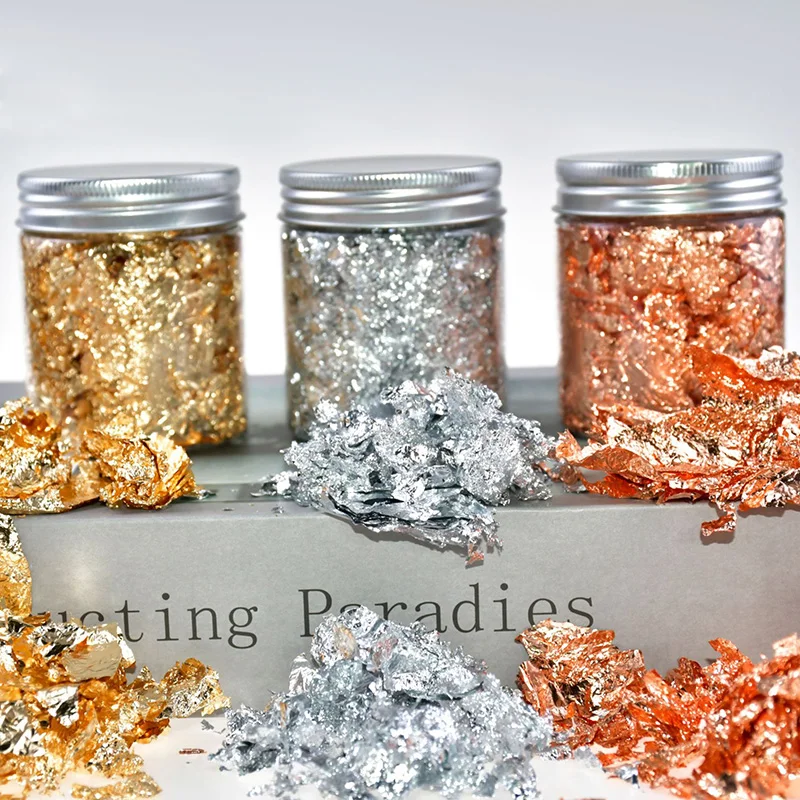 3g Party Supplies Gold Leaf Flakes Confetti Decoration Silver Foil Paper Decorating | Дом и сад