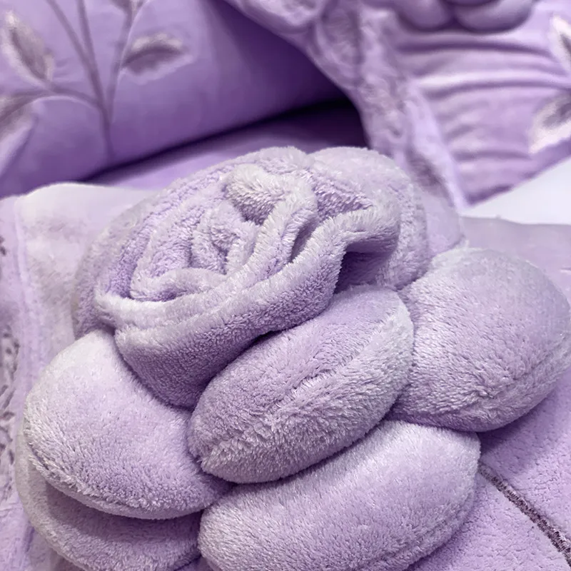 Фиолетовый серый синий белый коричневый зимний флис ткань цветы вышивка