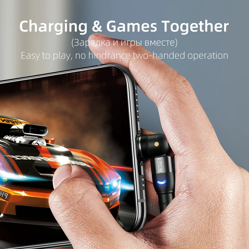 

540 Degree Rotate Magnetic Cable Micro USB Type C Cable Magnetic Charging Charger Cable For iPhone 12 11 Pro Max Samsung Xiaomi