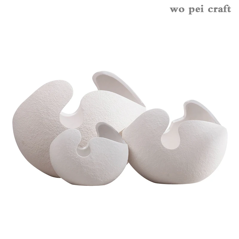 

Nordic Modern Minimalist Home Decorations White Eggshell Size Ceramic Vase Living Room Table Creative Flower Arrangement