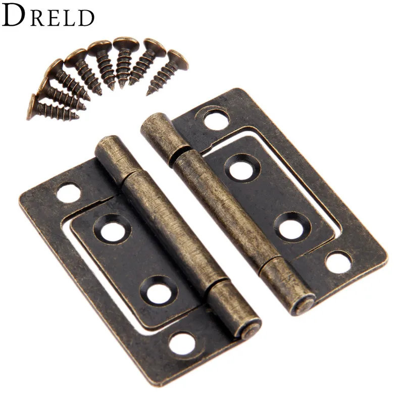 Мебельные петли DRELD 2 шт. 50x24 мм дверные для шкафа ящика античные декоративные