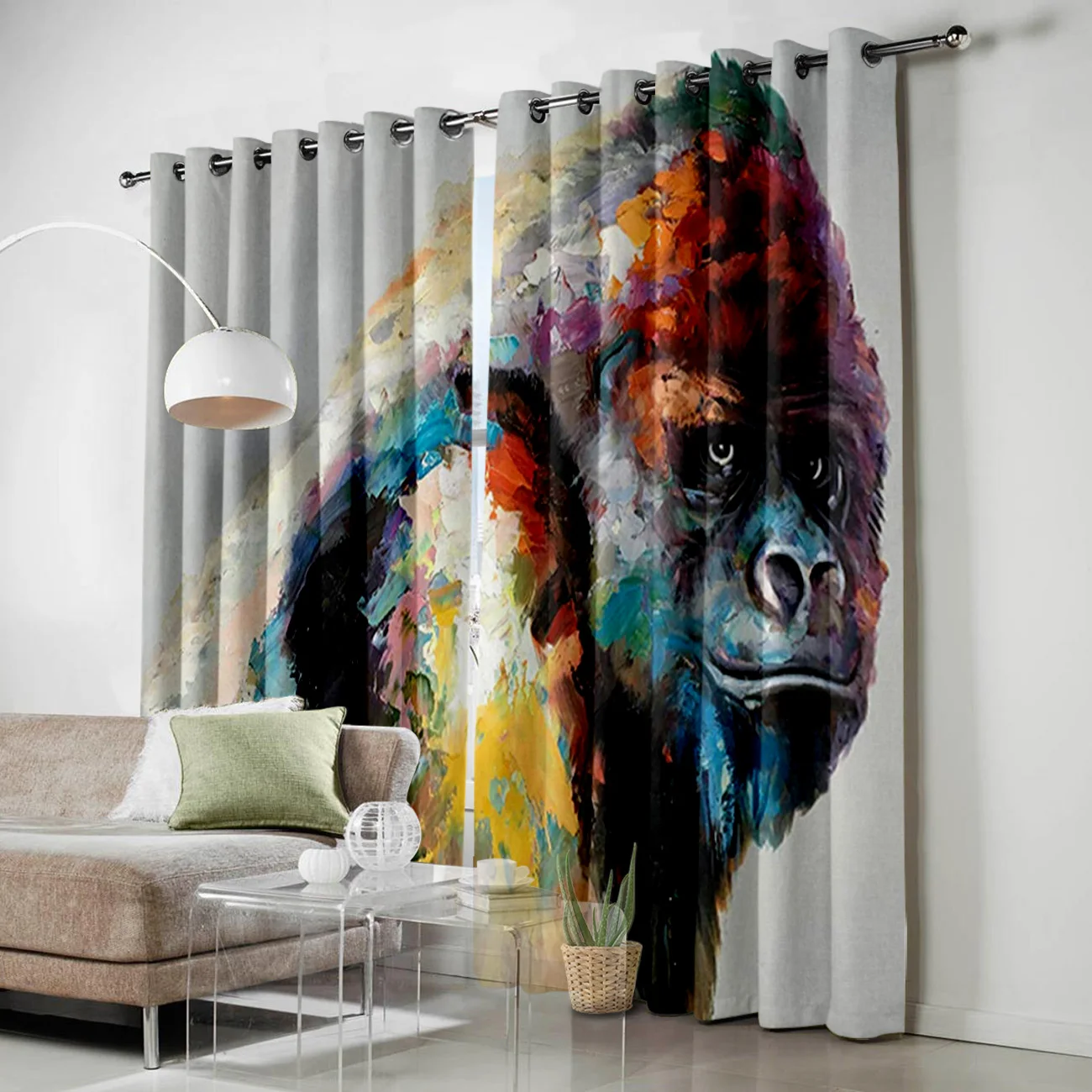 Gorilla Window Curtains for Living Room Decorative Items | Дом и сад