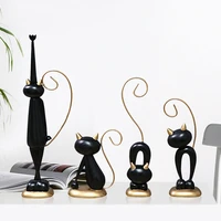abstract cat family miniature model home decoration resin crafts living room desktop bookcase decoration ornament children gifts