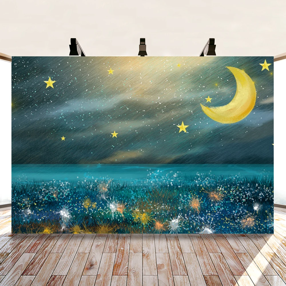 

Фон для фотосъемки Yeele с светильник тяшными изображениями звезд Луны цветов, персонализированные фоны для фотостудии