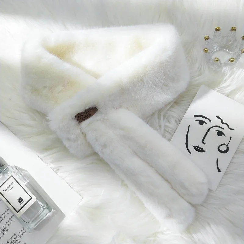 

New Plush Scarf Style Rex Rabbit Fur Scarf Female Autumn and Winter Thickened Warm Fur Scarf Wholesale Multi-Color
