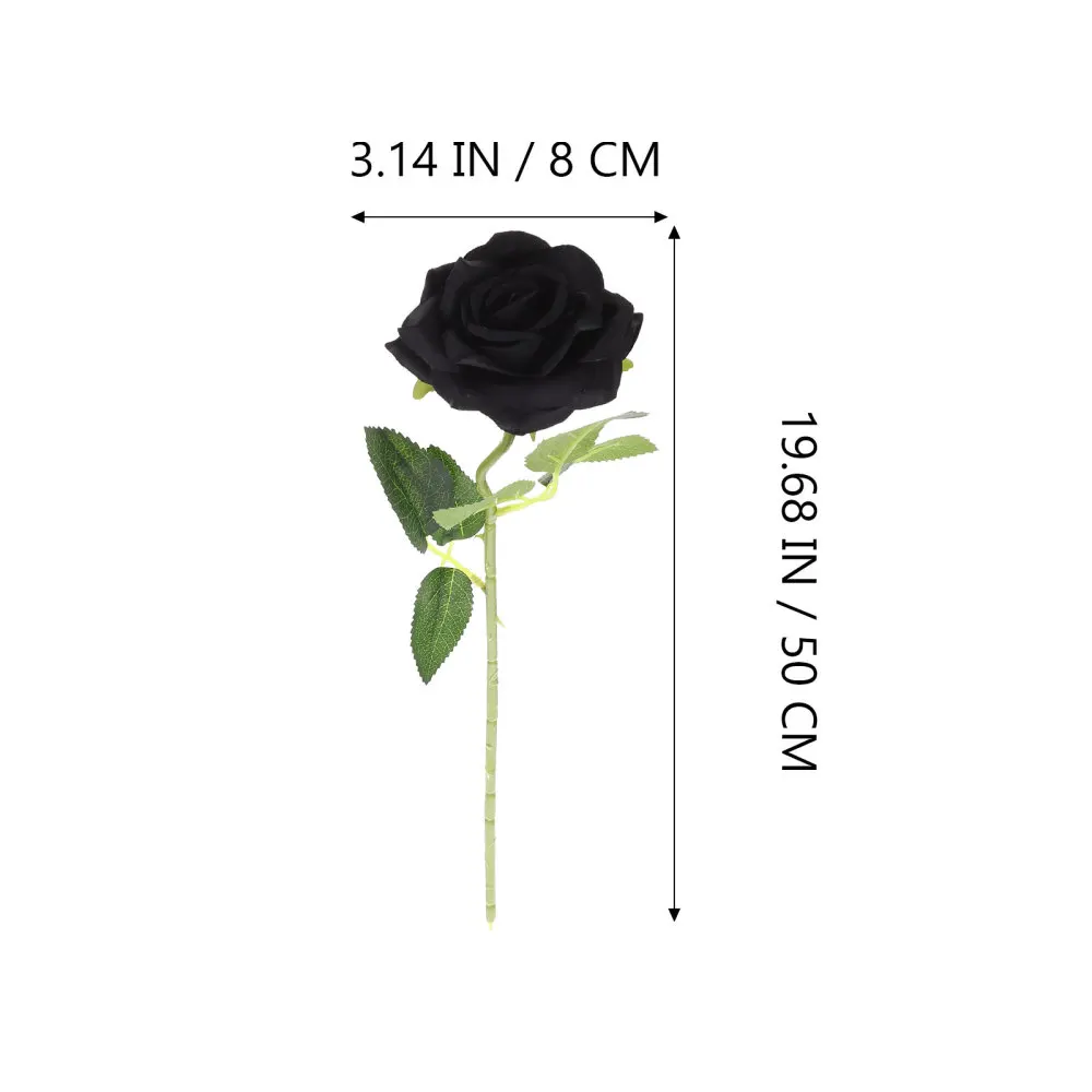 10pcs/set Artificial Black Rose Flower Halloween Gothic Flowers Wedding Home Christmas Party Fake Decor | Дом и сад