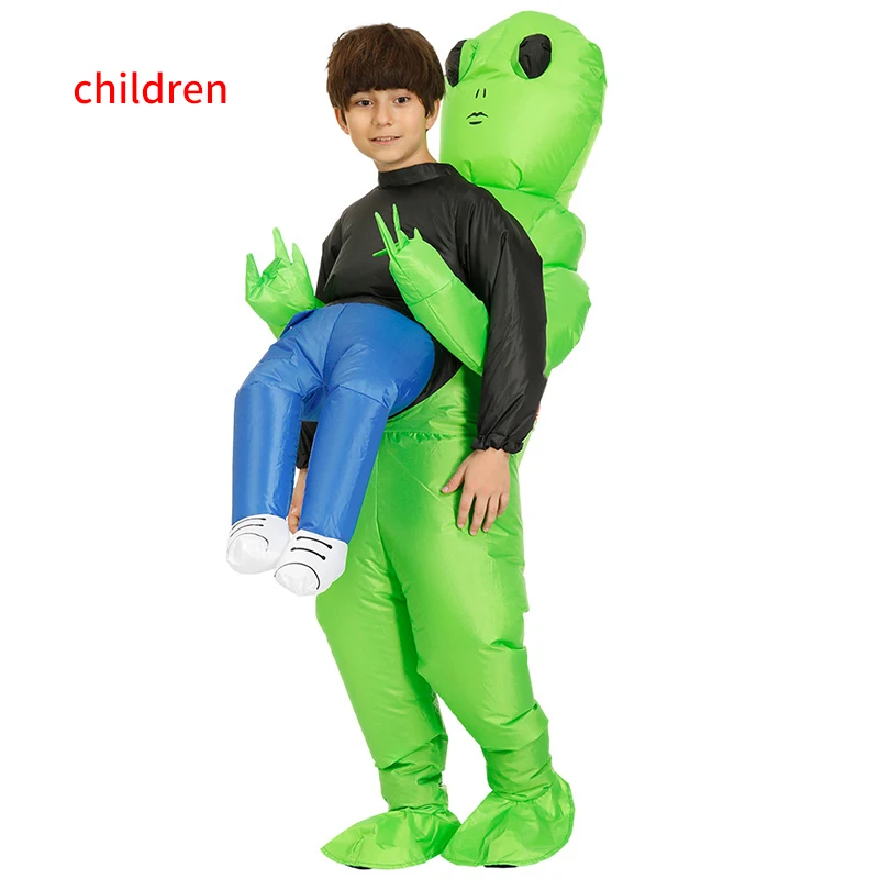 Новый надувной костюм зеленый инопланетянин для взрослых и детей Забавный
