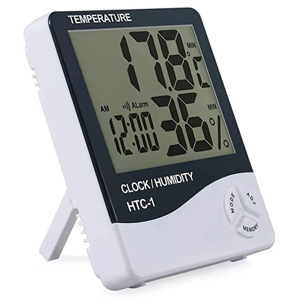 

Large Screen Household Thermometer Hygrometer High Precision Indoor Electronic Thermometer With Alarm Clock