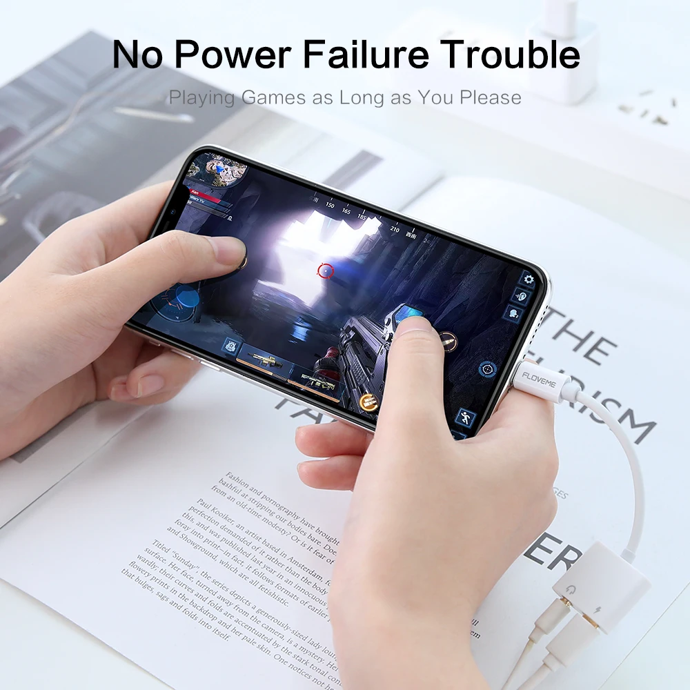 FLOVEME 2 в 1 для Lightning до 3,5 мм адаптер для iPhone адаптер для наушников зарядное устройство и аудио адаптер для iPhone X XS MAX XR