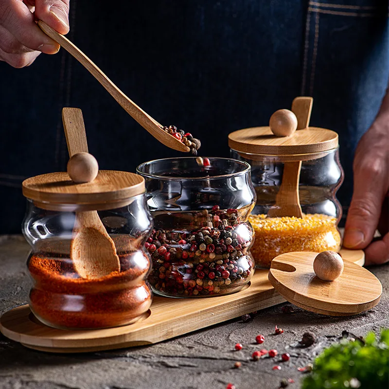 Стеклянная банка для приправ 3 в 1 стеклянная бутылка из боросиликатного стекла