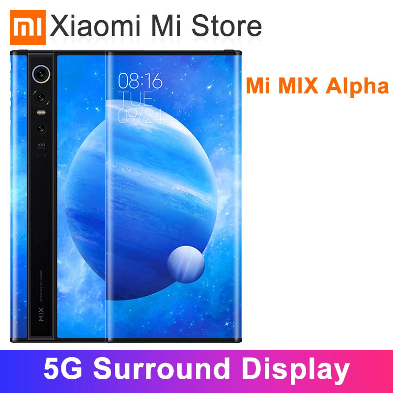 Xiaomi MIX Альфа 5G объемный дисплей концепции смартфона 12 ГБ 512 Snapdragon 855 плюс 100MP