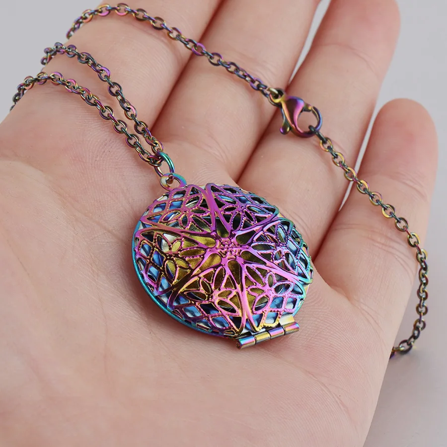 Радужная фоторамка из нержавеющей стали медальон ожерелье ювелирные изделия для