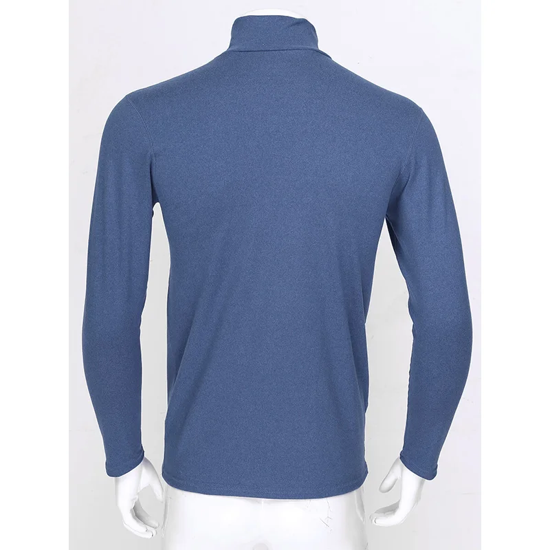 Autumn Winter Solid Color Thermal Underwear Tops Men's Base Layer Shirt Long Sleeve Turtleneck Stretchy Warm Undershirt for Male