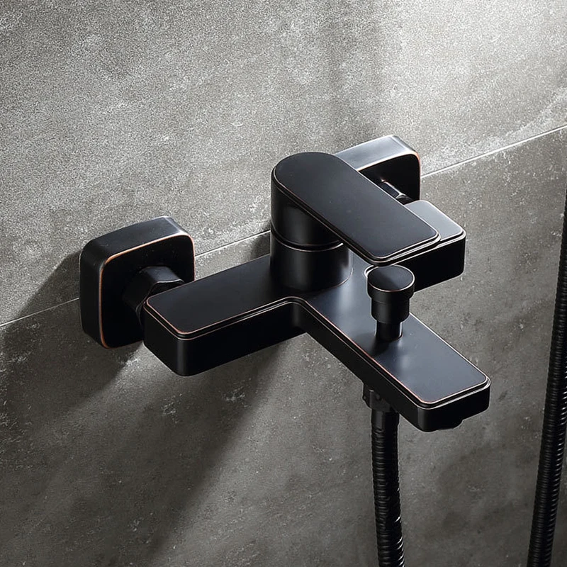 Смесители для ванны черный смеситель душа настенный кран и с ручным душевым
