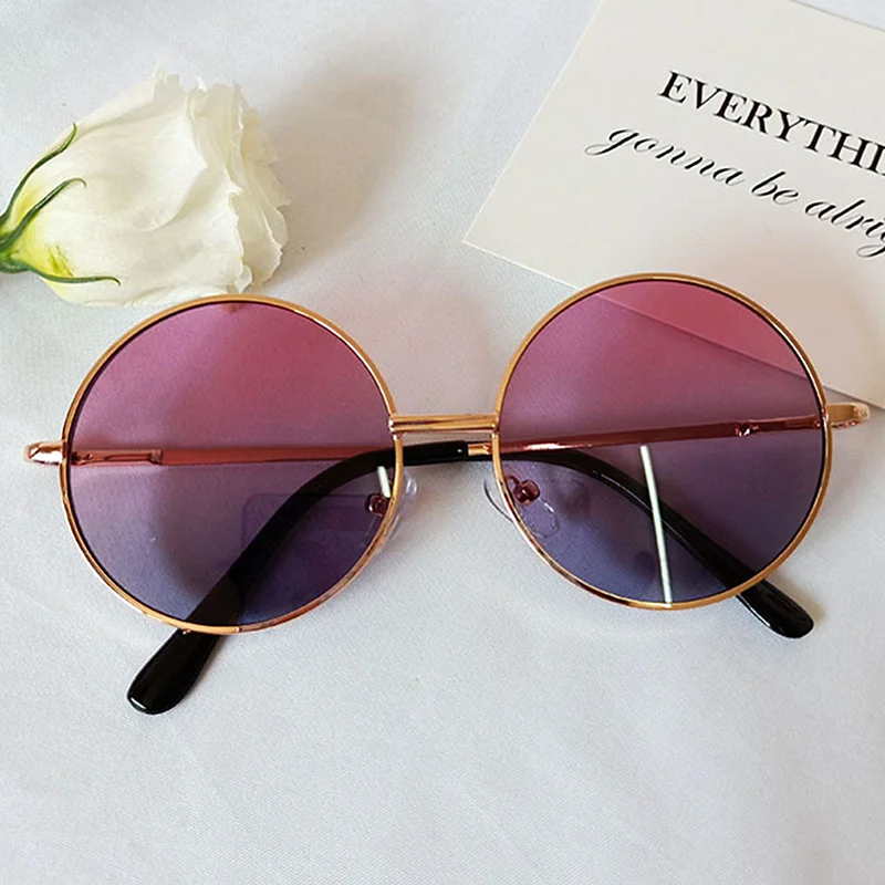 Солнцезащитные очки для девочек и мальчиков UV400 винтажные простые круглые с