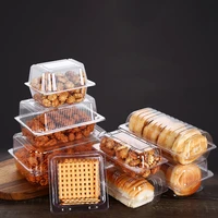 100pcs disposable plastic cake packing boes clear fruit salad bread box takeway bento boxes party cookie cake food container