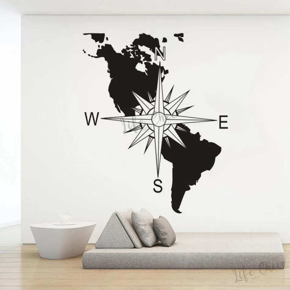 Американский материк карта настенные художественные наклейки фрески навигация