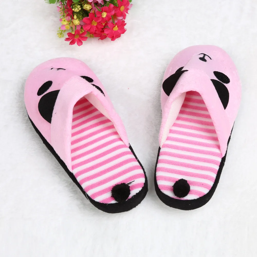 Тапки женские домашние с мехом панды Симпатичные Мультяшные Нескользящие