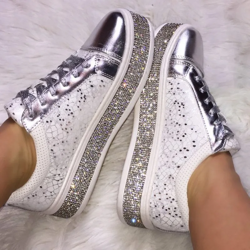 LASPERAL/Женская обувь на плоской подошве со стразами коллекция 2020 года сезон осень