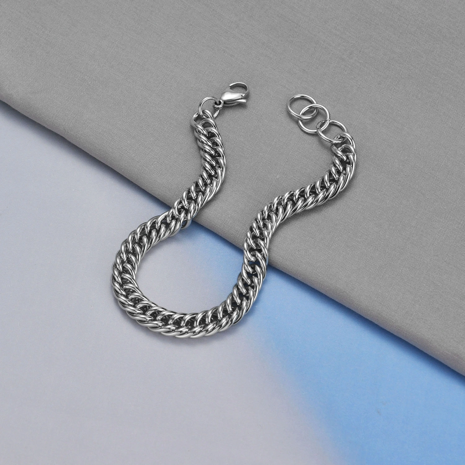 Браслеты-цепочки из кубинской панцирной цепи для мужчин и женщин