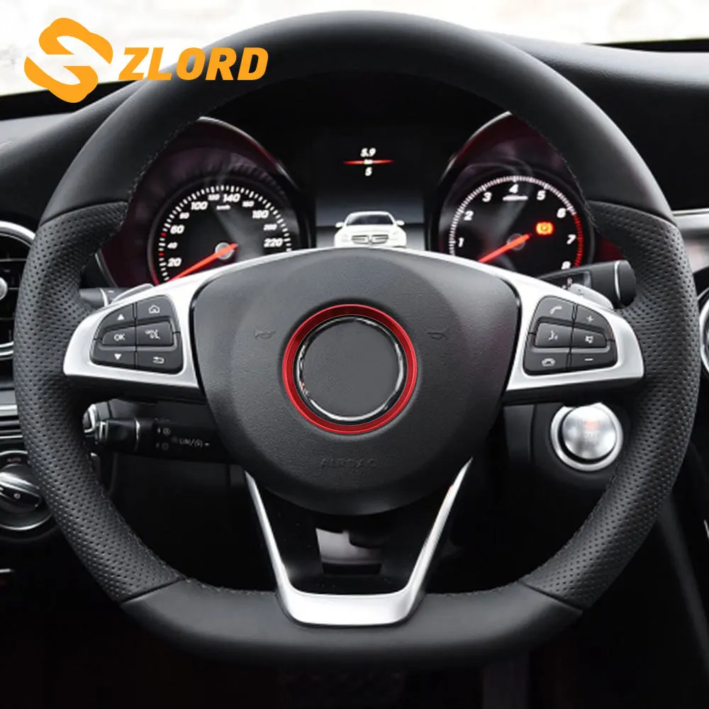 

Zlord для Mercedes Benz A B C E CLA CLS GLC GLE GLS SLC 2015-2021, Автомобильное рулевое колесо, круг, кольцо, крышка, отделка, части наклеек