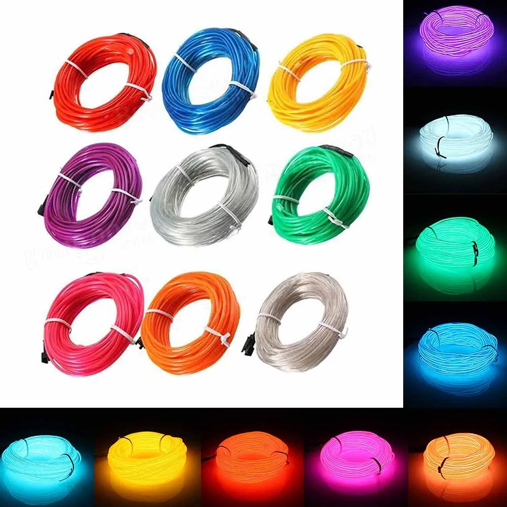10 м Светодиодная гибкая мягкая трубка провод неоновая светящаяся Автомобильная