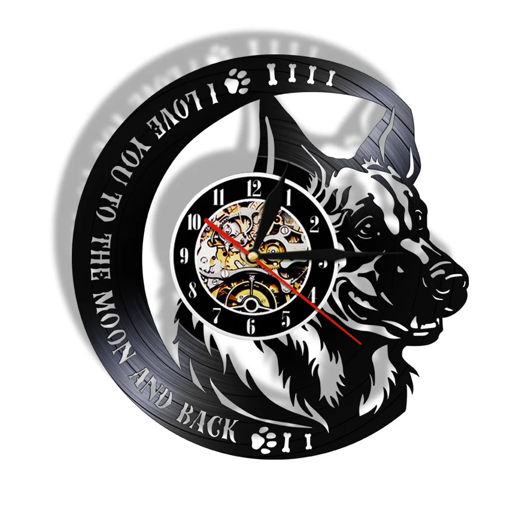 Настенные часы Я люблю тебя до Луны и костей лапы виниловые диски с CD-диском для