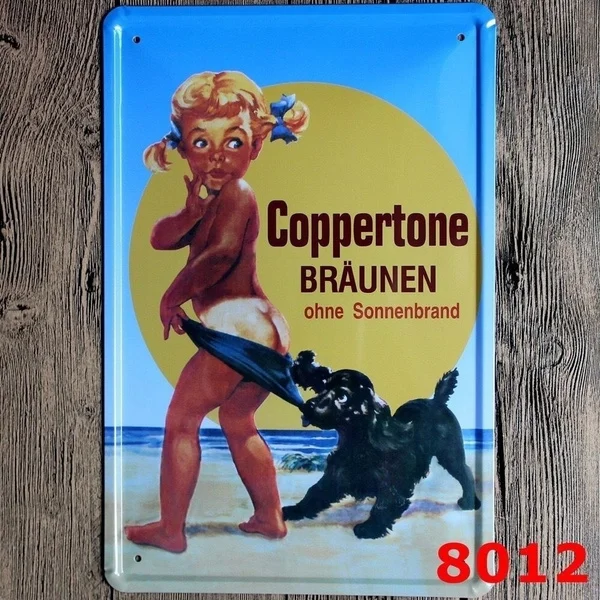 

Metal Tin Sign Coppertone Bar Pub Vintage Retro Poster Cafe ART 20cm*30cm