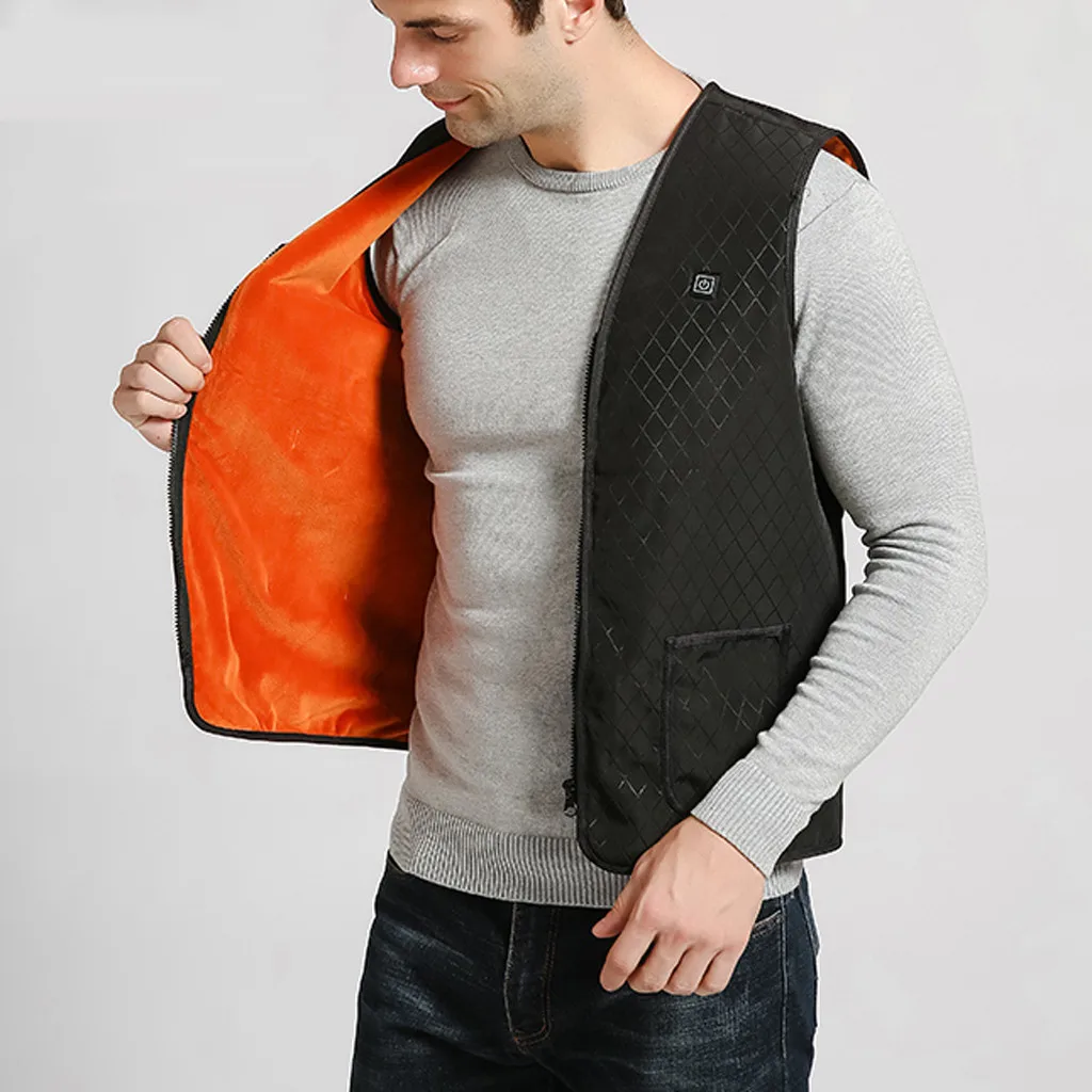 

USB Infrared Heating Vest Outdoor Warm Heated Clothing Charging Via Coat For Riding Skiing Fishing Electric Thermal Waistcoat
