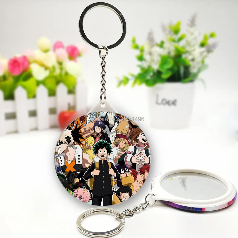 Аниме Моя геройская академия Тодороки Шото Картинка-брелок с зеркалом для макияжа для аксессуаров косплея или коллекции.