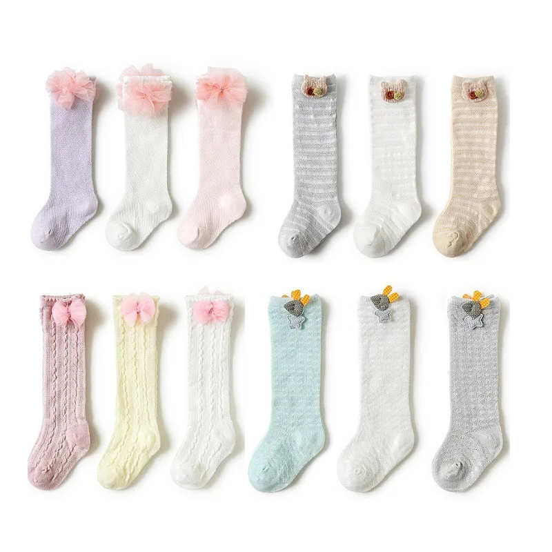 3 пары/Лот носки для новорожденных тонкие дышащие сетчатые мальчиков и девочек с