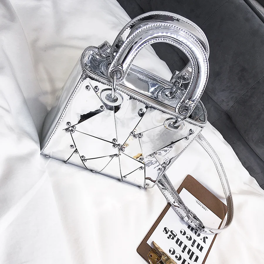 MANFUNI модная женская сумка в британском стиле новая с заклепками