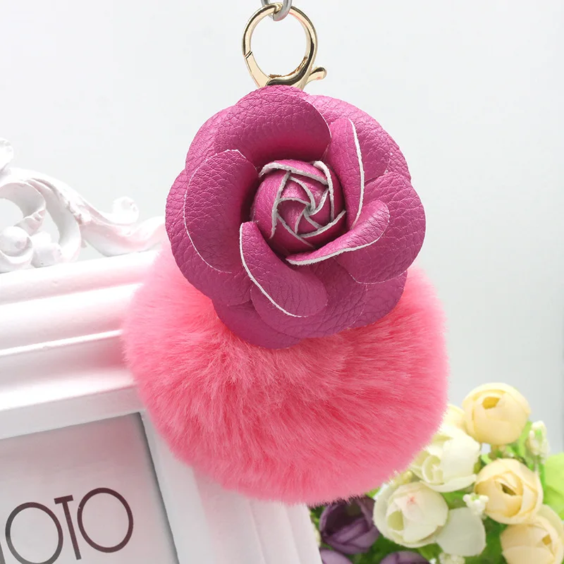 Милая деталь 8 см брелок с помпоном Подвески пушистым узором брелки из