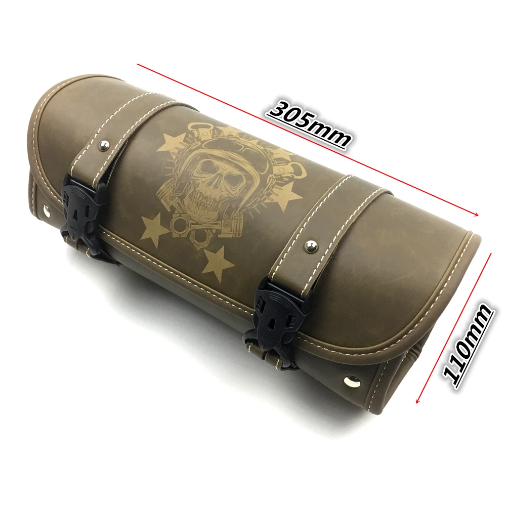 Универсальная седельная сумка с изображением черепа черная коричневая