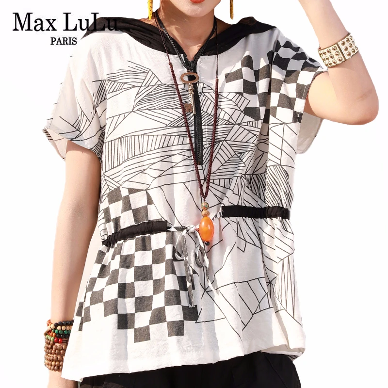 Max LuLu 2020 летние корейские модные стильные женские клетчатые футболки