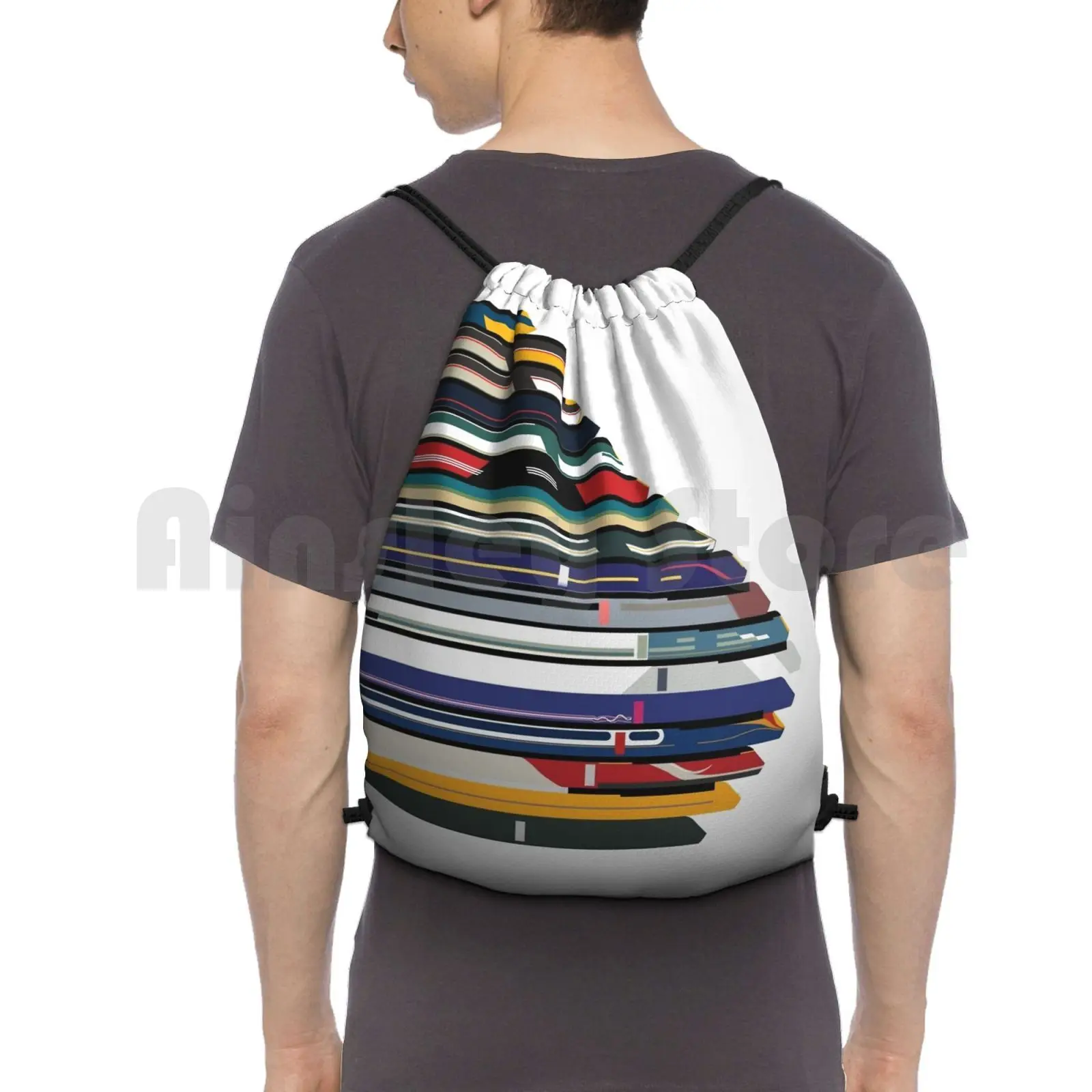 Intercity 125 Outline In Liveries Backpack Drawstring Bags Gym Bag Waterproof Intercity Livery Hst 125 British Rail Class