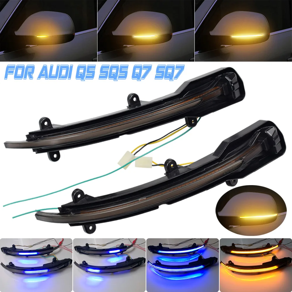 

LED Dynamic Turn Signal Blinker Side Rear-View Mirror Indicator Light For Audi Q5 SQ5 8R 2008-2017 Q7 SQ7 4L Facelift 2009-2015