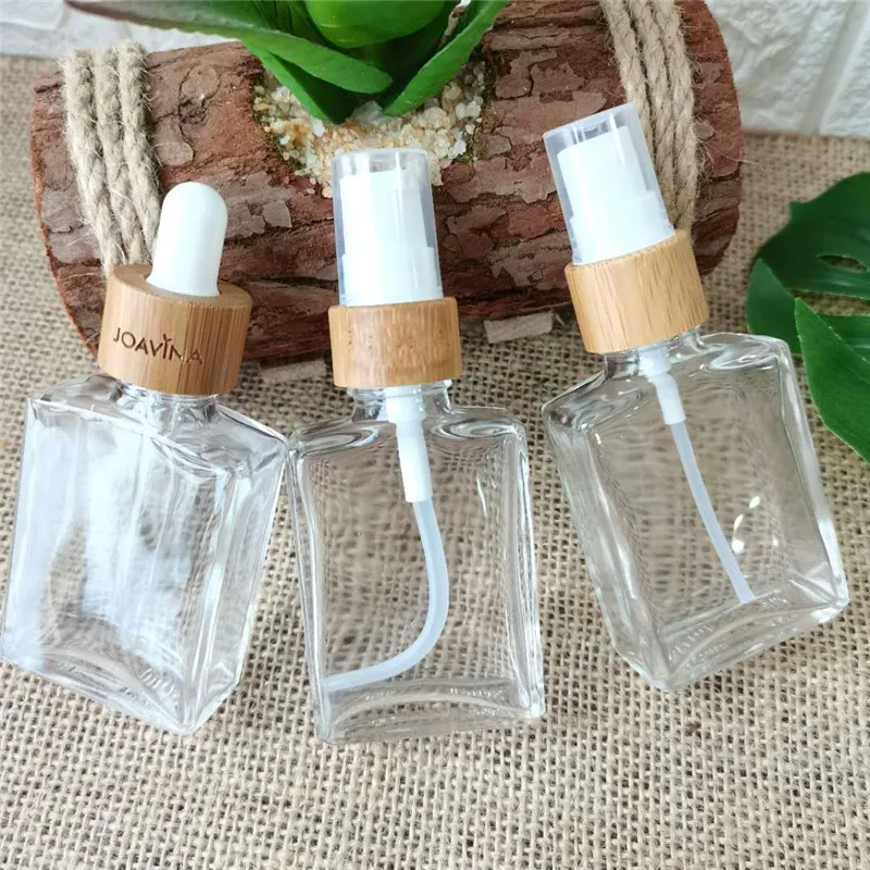 30 ml Square Glass Dropper Bottle Empty Transparent Glass Dropper Bottle rectangle Glass Bottles for essential oil