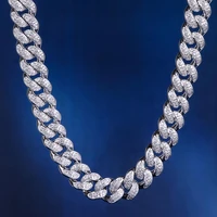 12mm iced out cuban chain choker necklace white gold fashion hip hop cuban link cz 182024 inch rapper necklace jewelry