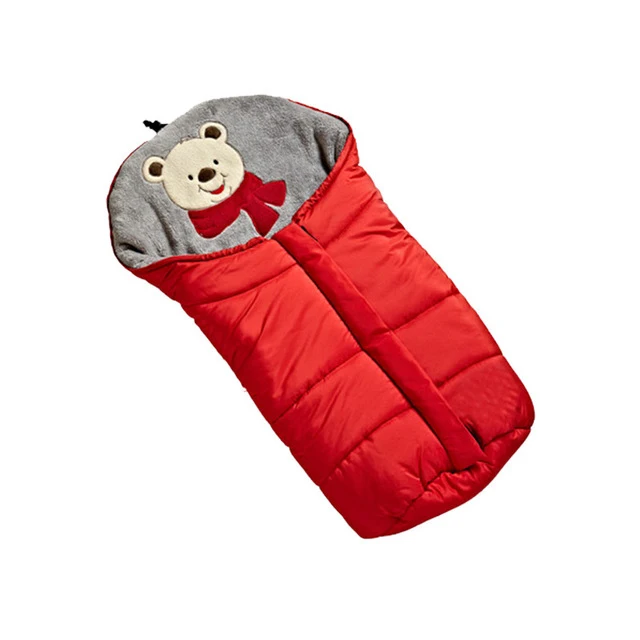 82cm red Зимний хлопковый спальный мешок для малышей, мягкий теплый конверт для новорожденных, Детские спальные мешки, утолщенная детская коляска, детский спальный мешок с муфтой для ног - Цвет: 82cm red