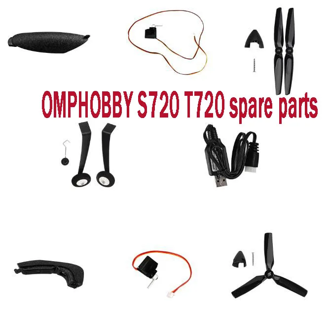 

OMPHOBBY S720 T720 RC Airplane spare parts propeller servo Landing gear charger Canopy etc.