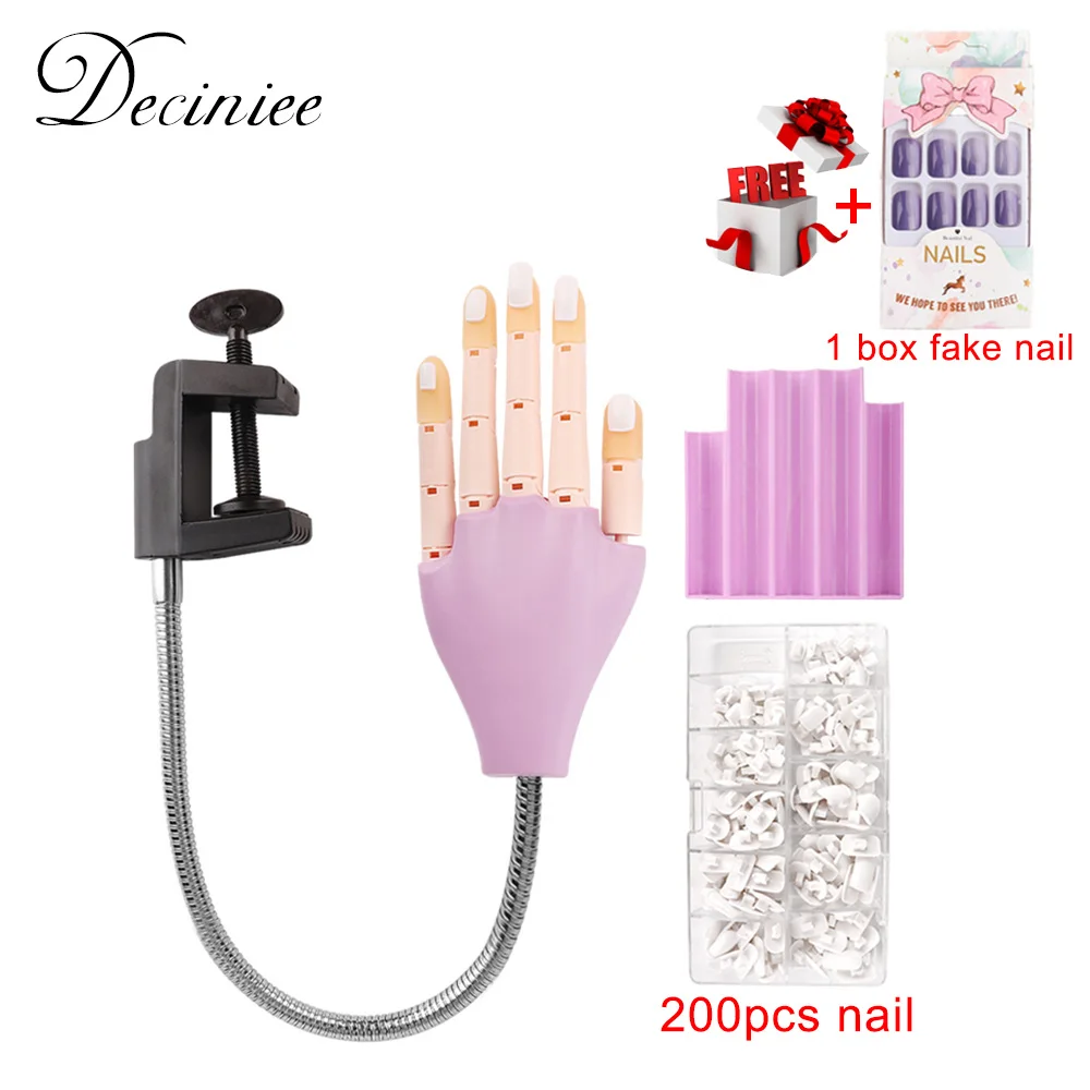 

Flexible Movable False Fake Hands for Nail Manicure Best Manicure DIY Print Practice Tools Acrylic Nails Nail Hand Practice Gift