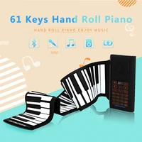 61 keys mini roll up piano silicone portable foldable soft keyboard electronic piano black white musical instrument for kid gift