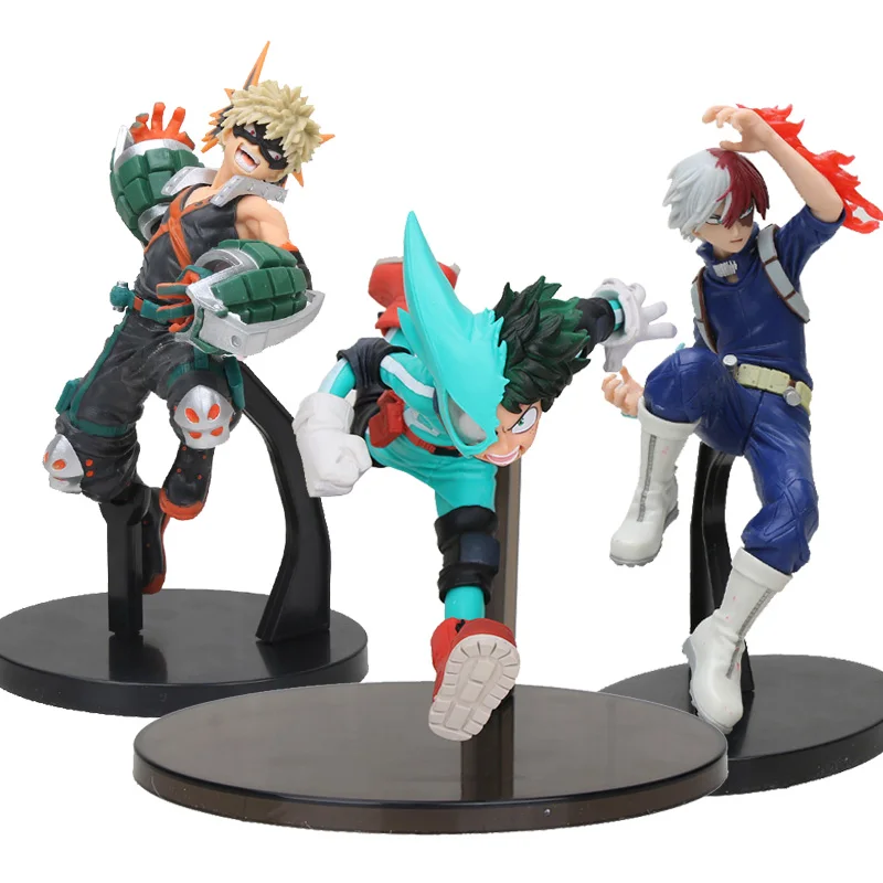 3 шт./компл. DXF Shouto Todoroki Midoriya Izuku Bakugou Katsuki фигурка моя геройская Академия Deku Boku No Hero
