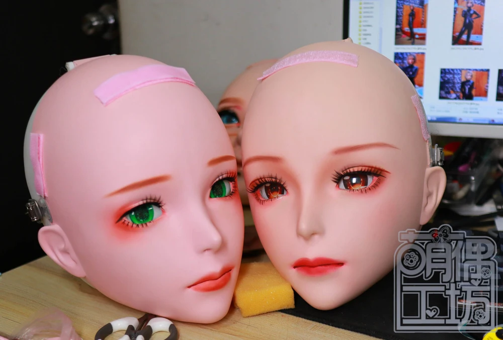 

(JW-Mask19) Kigurumi Transsexuals Beauty Makeup Cosplay Silicone Half Head Mask Anime Kigurumi Masks Crossdresser BJD Doll