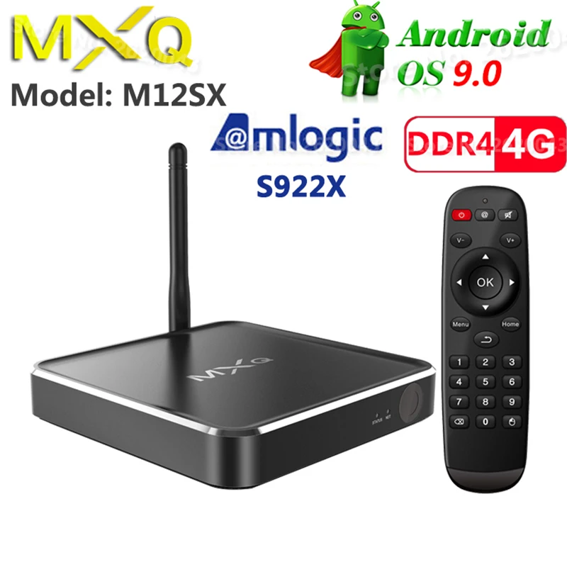 ТВ-приставка MXQ M12SX Amlogic S922X Smart Android 9.0 металлический чехол 4 Гб DDR4 32 ГБ ROM 1000M LAN 2 4G 5G